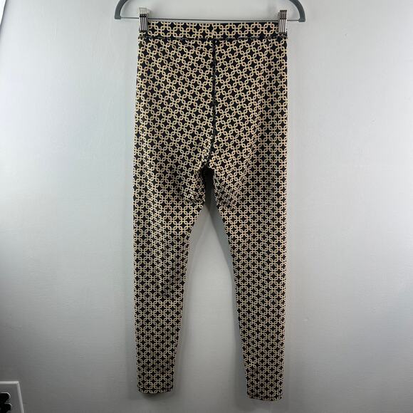 Richard Allan x H&M Brown Yellow Leggings Geometric High-Rise Pull-On Sz Medium - Picture 4 of 6